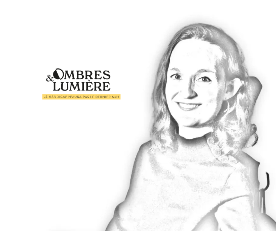 Photo en noir et blanc de Charlotte avec le titre de la revue Ombres et lumière